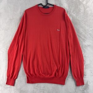 Harmont & Blaine Sweater Mens Size‎ XL Red Crewneck Logo Wool Blend Knit
